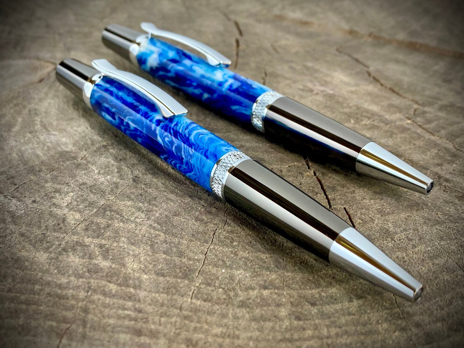 Blue and White Graduate Pen - SWIRL
