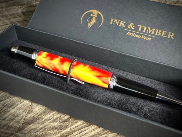 Handpoured Fire Resin Click Pen