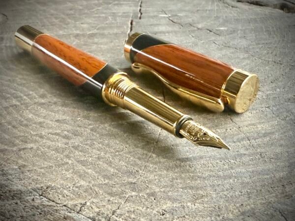 Tigerwood and Black Fountain Pen