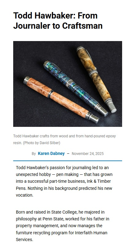 Town & Gown Article: Todd Hawbaker: From Journaler to Craftsman