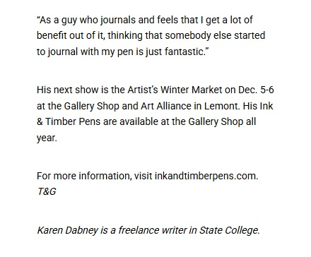 Town & Gown Article: Todd Hawbaker: From Journaler to Craftsman