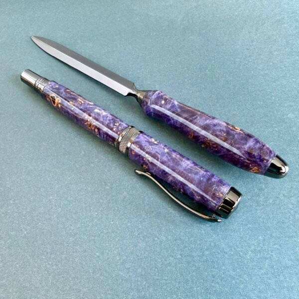 Purple Burl Pen Set
