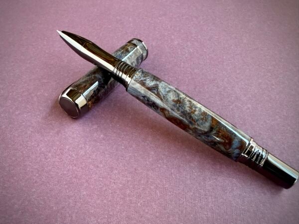 Smokey Blue Maple Burl Pen