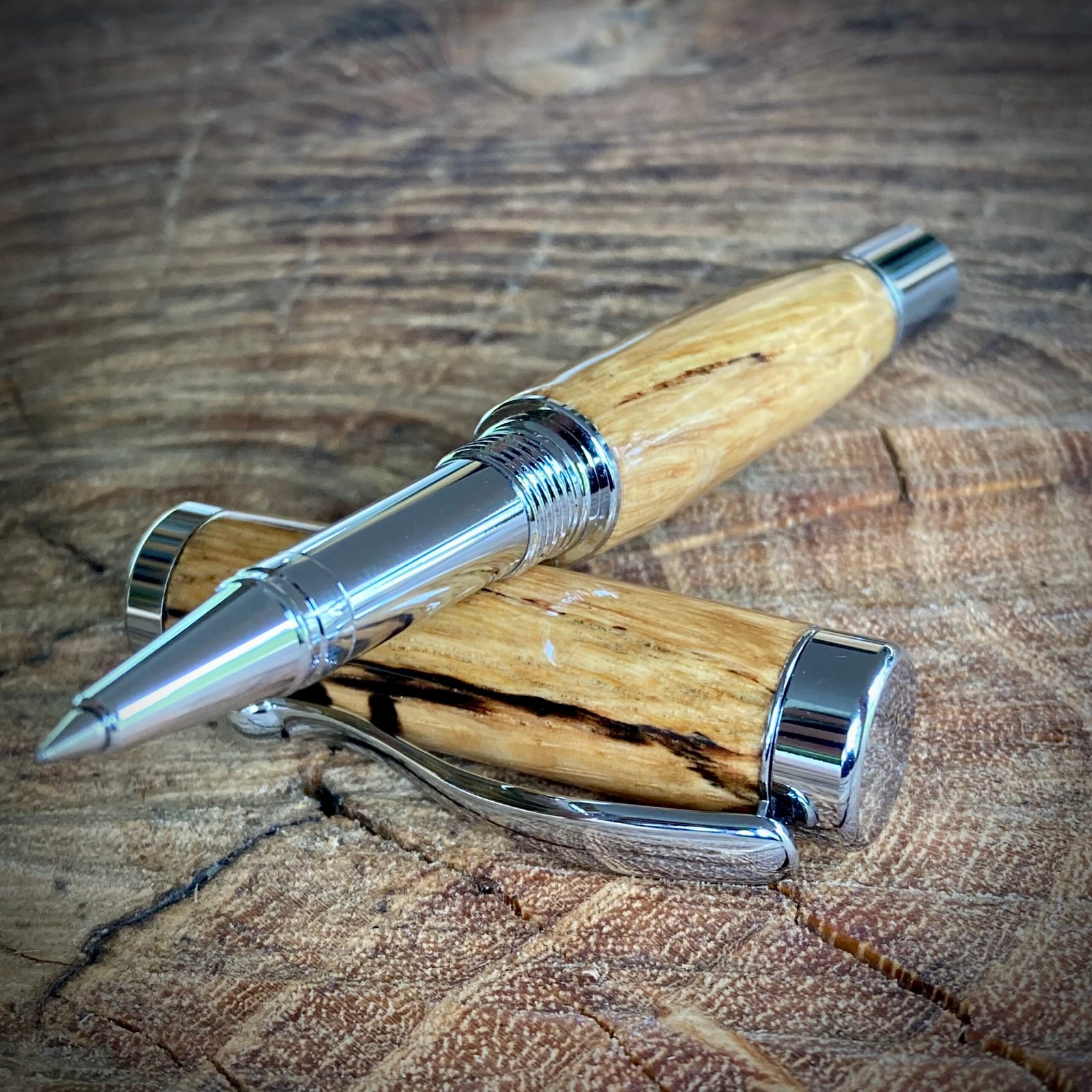 Spalted Oak Rollerball Ink Pen - INK & TIMBER PENS