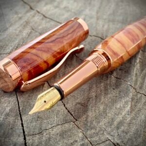 Handmade Crosscut Tulipwood Fountain Pen in Copper