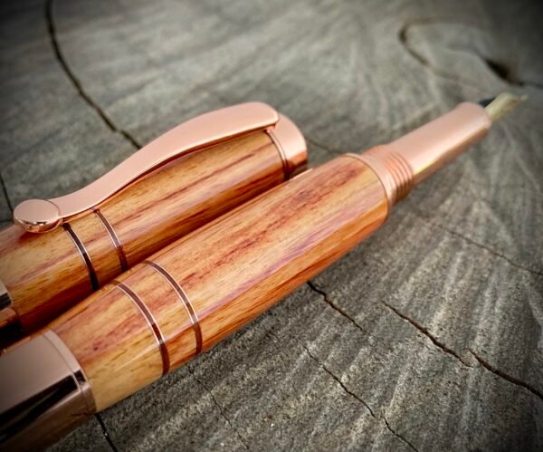 Handmade Copper Banded Tulipwood Fountain Pen
