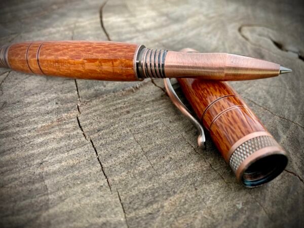 Handmade Banded Lacewood Rollerball Pen