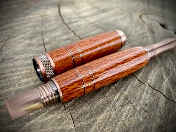 Handmade Banded Lacewood Rollerball Pen