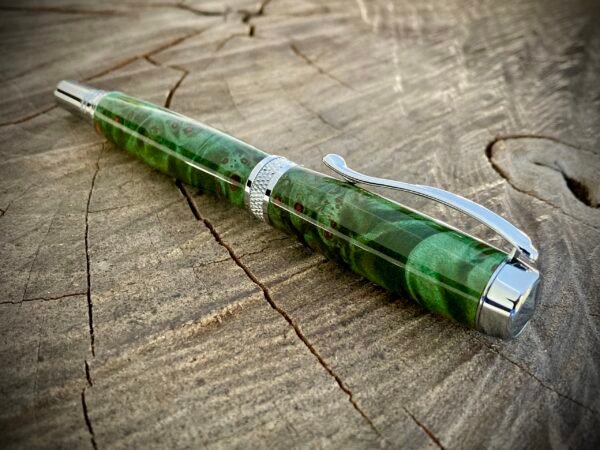 Green Dyed Burl Rollerball