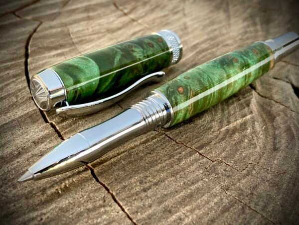 Green Dyed Burl Rollerball