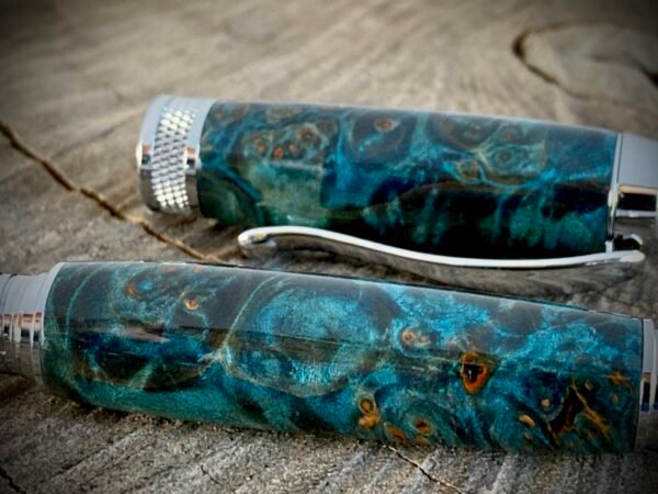 #0563 - Teal Dyed Burl Rollerball