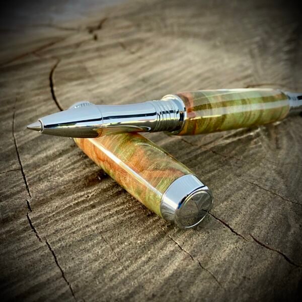Green and Brown Dyed Burl Rollerball