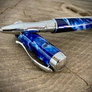 Blue and White Graduation Rollerball Pen