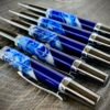 Blue and White Graduate Pen - Ballpoint with Metal Inlay