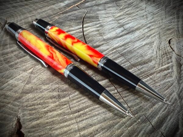 Handpoured Fire Resin Click Pen