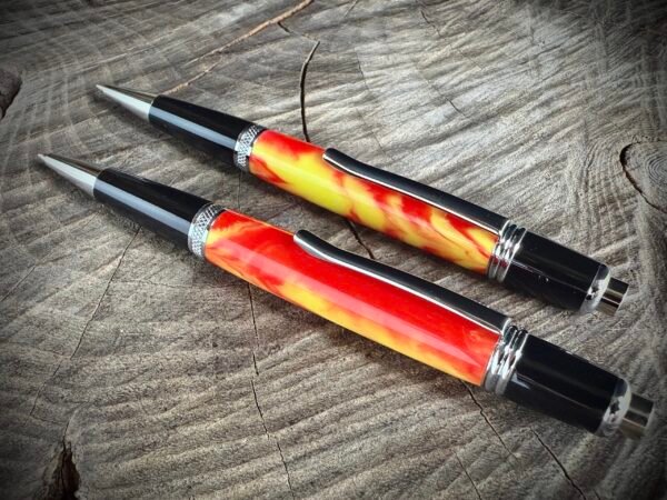 Handpoured Fire Resin Click Pen