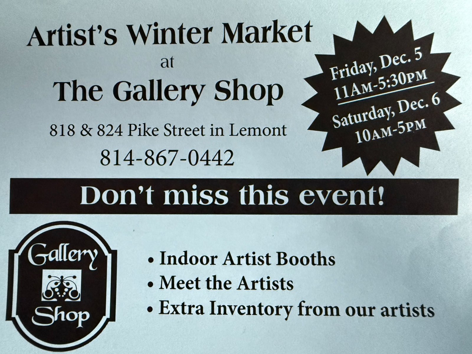 Artist's Winter Market 2025
