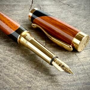 Tigerwood and Black Fountain Pen