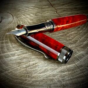 Red and Black Fountain Pen, #830