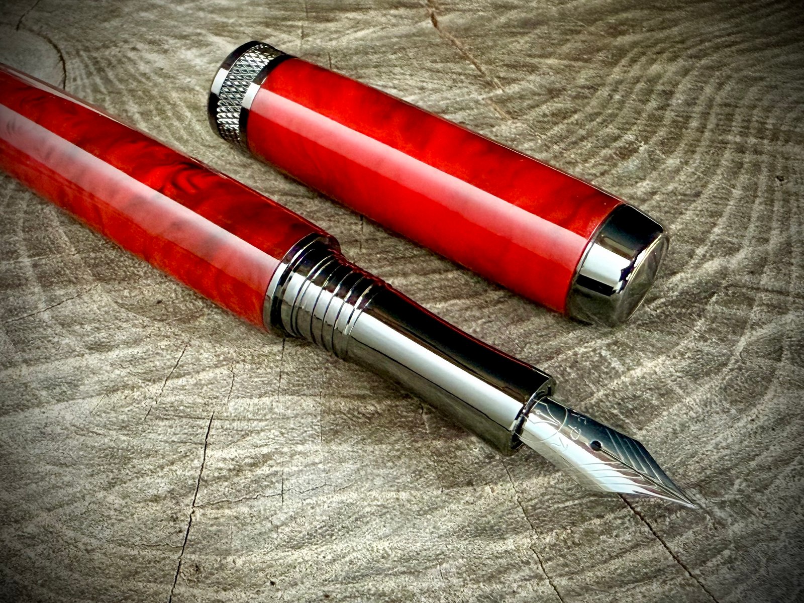 Red and Black Fountain Pen, #830