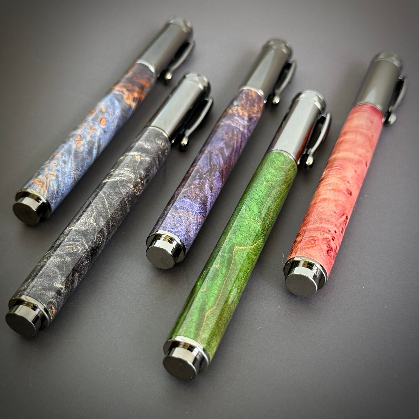 Dyed Burl Magnetic Pens