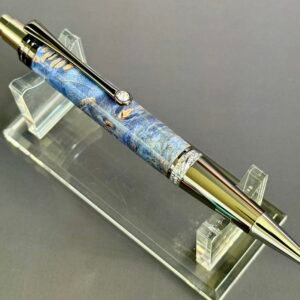 Blue Burl Click Pen