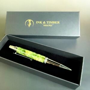 Green Burl Click Pen