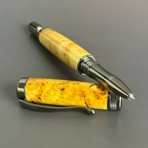 Yellow Burl Capped Pen
